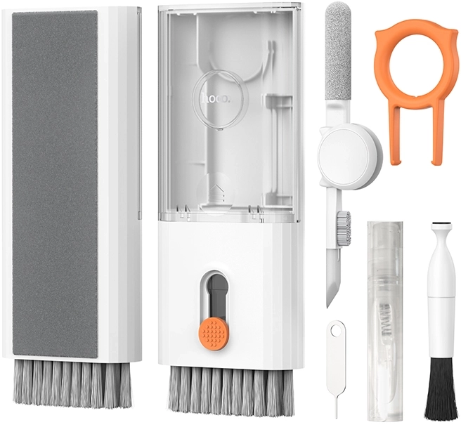 Набір для чищення мобільних пристроїв HOCO UT2 Multifunctional cleaning set White (6942007674607)