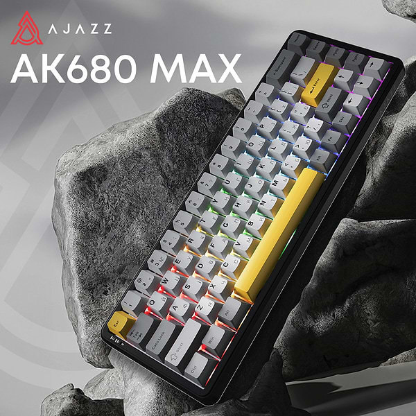 Фото - Клавиатура проводная игровая Ajazz AK680 MAX Magnetic Switch RGB USB Black (AK680-M-BGY-AW)
