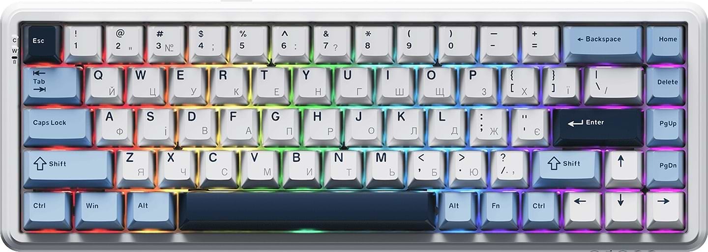Клавиатура проводная игровая Ajazz AK680 MAX Magnetic Switch RGB USB White (AK680-M-BWD-AW) - Фото 1