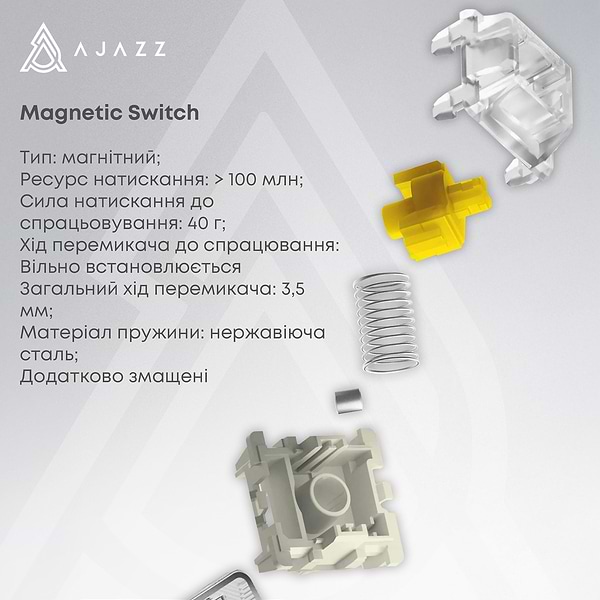 Фото - Клавіатура дротова ігрова Ajazz AK680 MAX Magnetic Switch RGB USB White (AK680-M-BWD-AW)