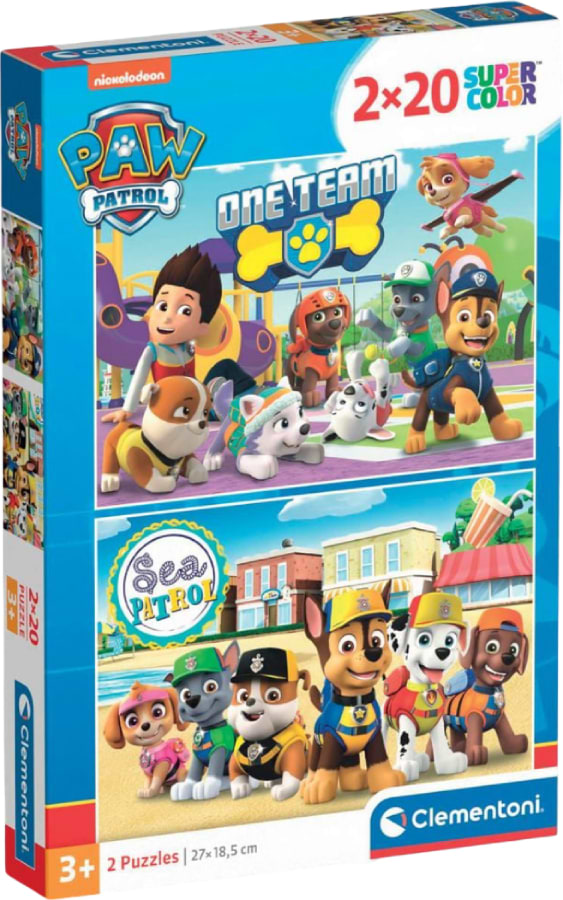 Пазли (3-4 роки) Clementoni 2 в 1 Paw Patrol 2 по 20 ел. (24779) - Фото 1