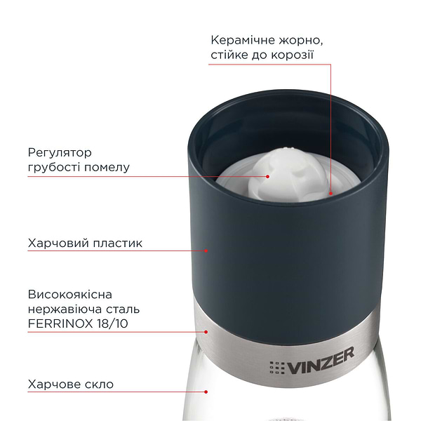 Фото - Млинок для спецій Vinzer 50196