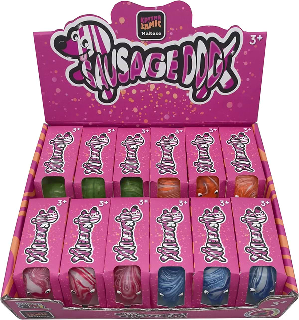Фото - Уценка - Антистресс игрушка Monster Gum Крутой замес - Marble Sausage Dog в ассортименте (38979)
