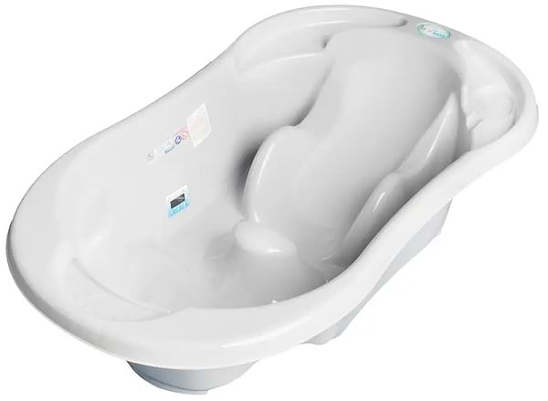 Фото - Детская ванночка Tega Baby Комфорт с термометром 2 в 1 анатомическая Белая Жемчужина (TG-011-118)