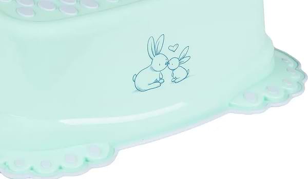 Фото - Підставка дитяча під умивальник Tega Baby Зайчики з антиковзаючою гумою М'ятний (KR-006-105)