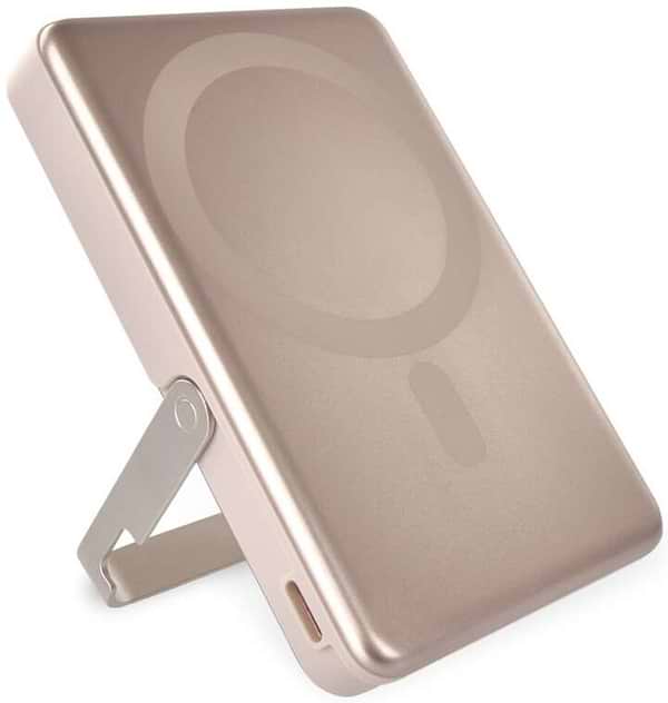 Фото - Батарея мобільна EMOS B0552RG 10000мАч бездротова зарядка, підставка рожевий