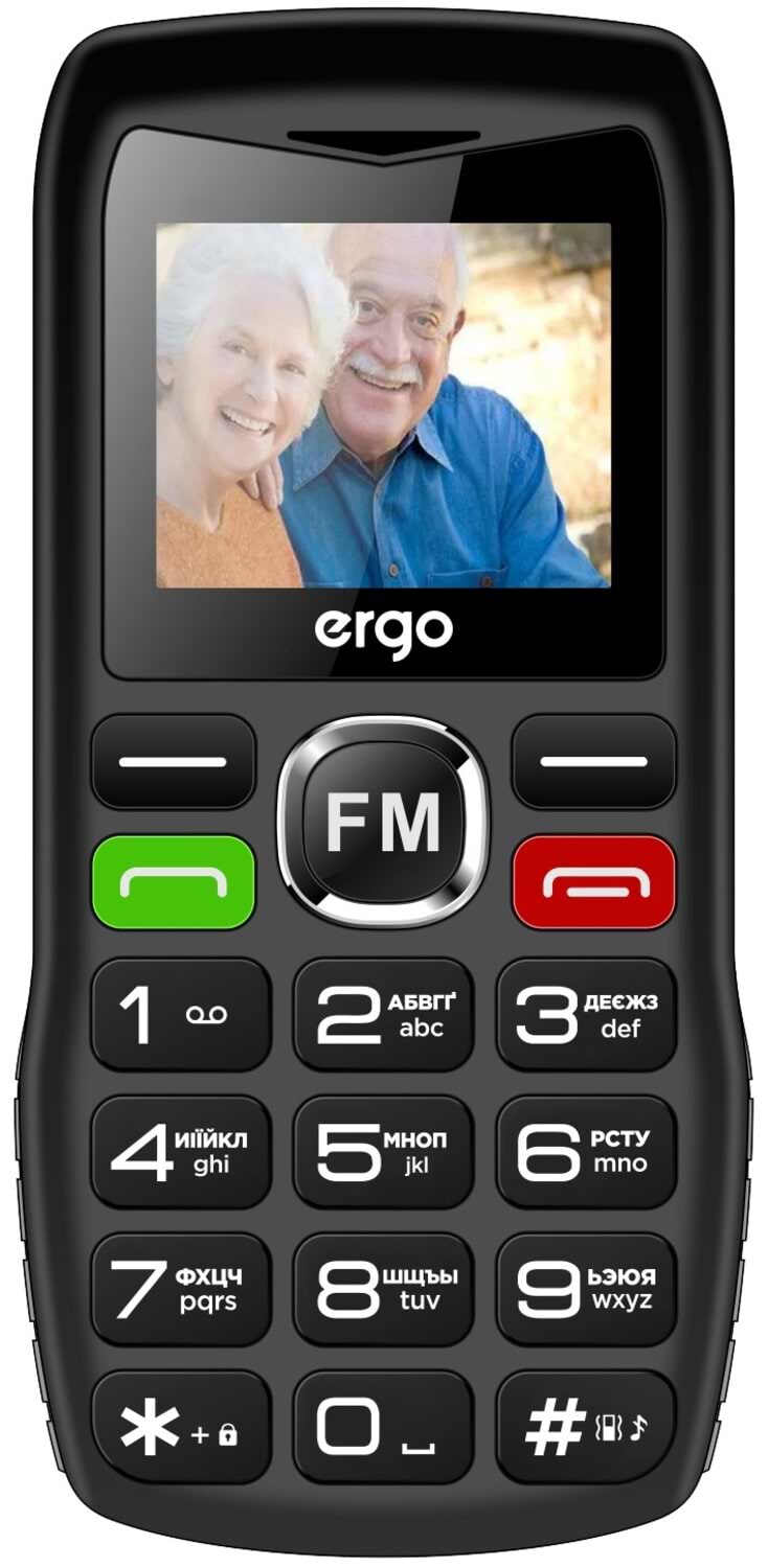 Мобильный телефон Ergo R182 Dual Sim Black - Фото 1