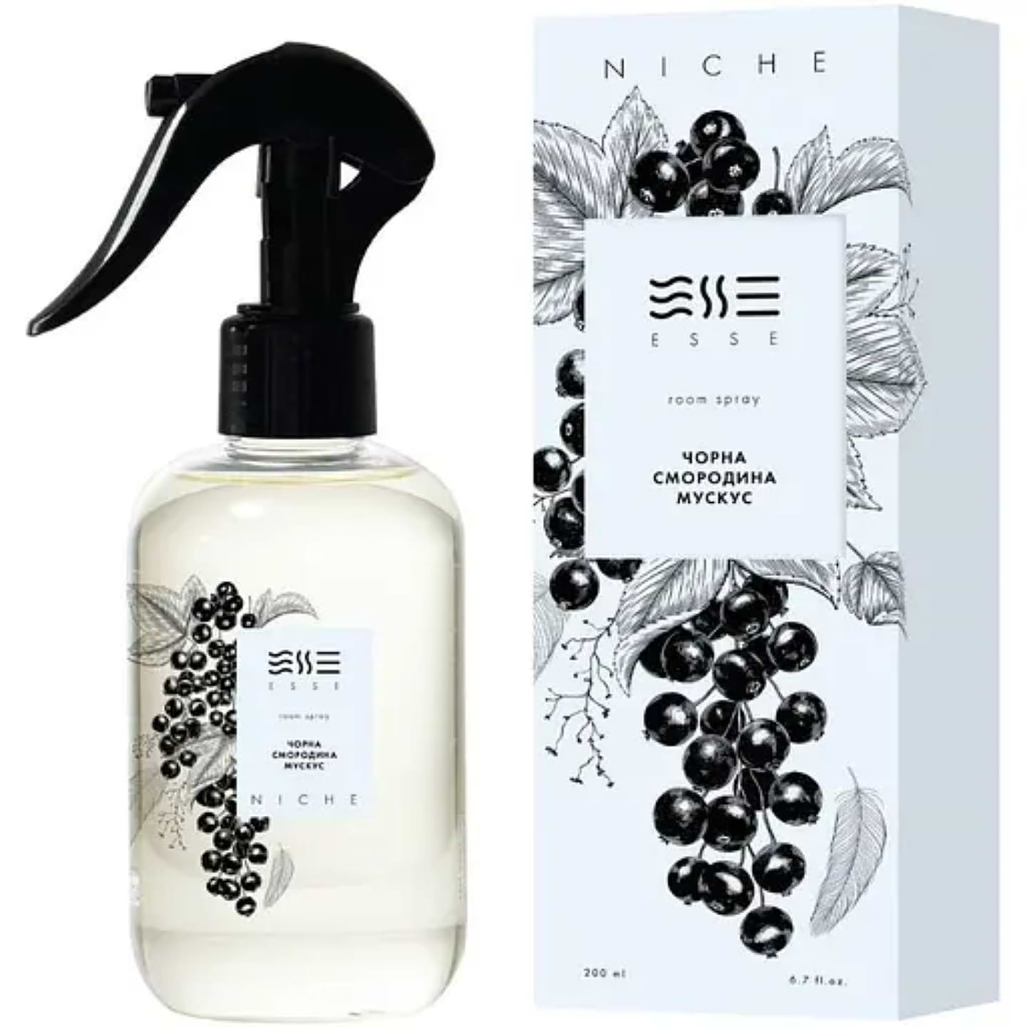 Освіжувач повітря спрей Esse NIche Рум спрей Чорна Смородина Мускус 200 мл (4820288090793) - Фото 1