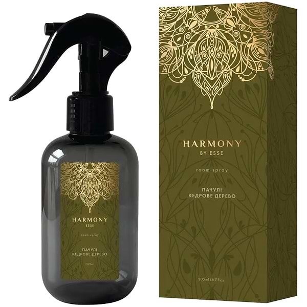 Фото - Освежитель воздуха спрей Esse Harmony Рум спрей Пачули Кедровое дерево 200 мл (4820288090809)