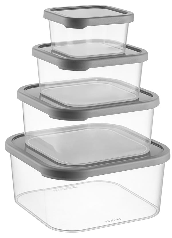 Фото - Набор емкостей для хранения Idea Home Quick Box Gray 0.4/0.9/1.8/2.9 (00655 Gray)