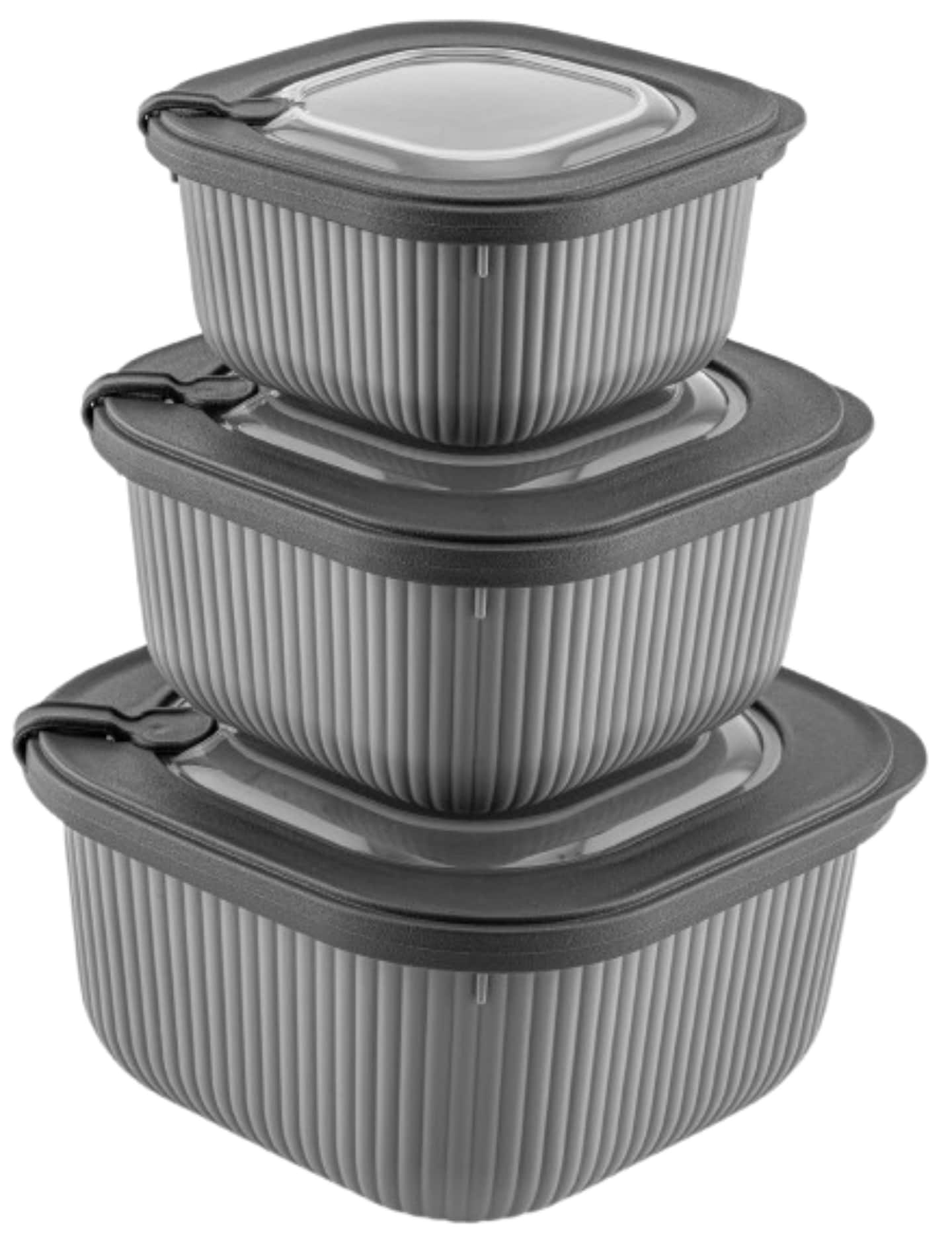 Купити Набір ємностей для зберігання Idea Home Line Box Gray 0.6/1.1/1.8 (00685 Gray) - Фото 1 Набір ємностей для зберігання Idea Home Line Box Gray 0.6/1.1/1.8 (00685 Gray) - Фото 1