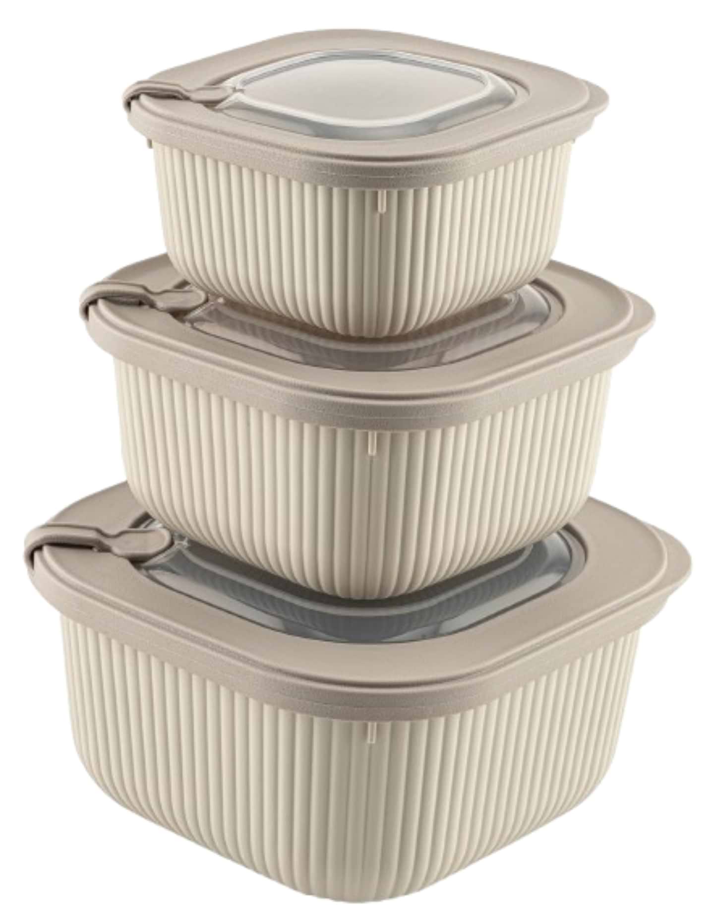 Набір ємностей для зберігання Idea Home Line Box Bej 0.6/1.1/1.8 (00685 Bej) - Фото 1