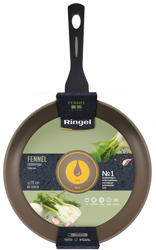 Фото - Сковорода універсальна Ringel Fennel 28 см (RG-1138-28)