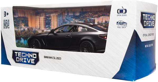 Фото - Коллекционный легковой транспорт TechnoDrive BMW M4 CSL 2023 черный (250435U)