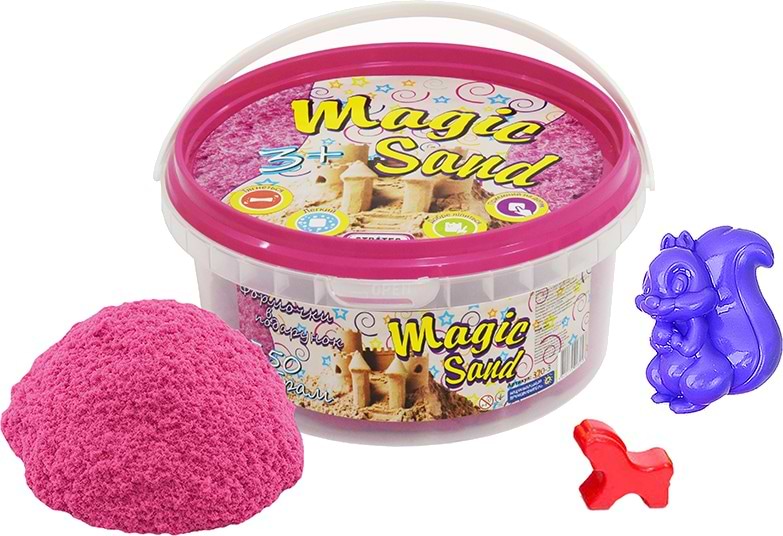 Кинетический песок Strateg Magic sand розовый, ведро 350 гр. (370-3)