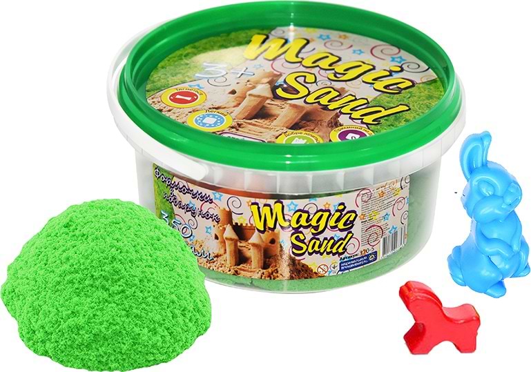 Кинетический песок Strateg Magic sand зелёный, ведро 350 гр. (370-5)