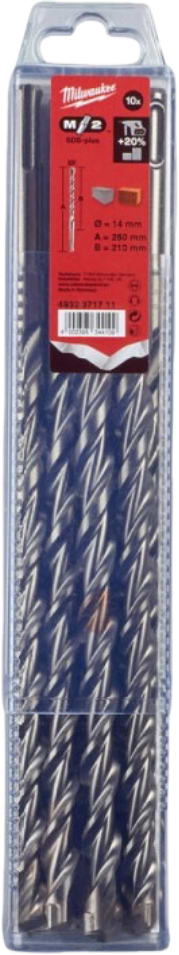 Бур Milwaukee SDS-PLUS M2 14,0х260х210 мм 10 шт. (4932371711)