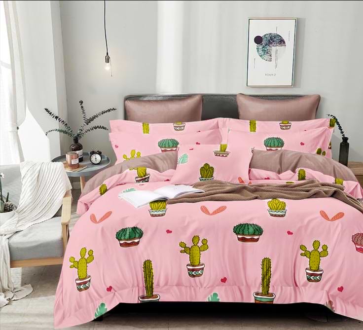 Комплект постельного белья Zastelli 4339 Кактусы бязь 175х210 розовый (19390)