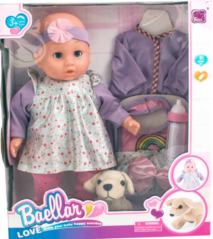 Пупс. Набор Baellar с одеждой и собачкой 38 см (19799)