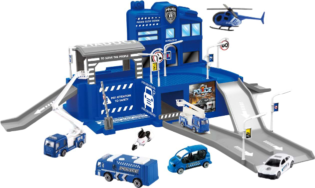 Ігровий набір CHENGMEI TOYS автопаркінг з поліцейськими машинами (CM559-31)