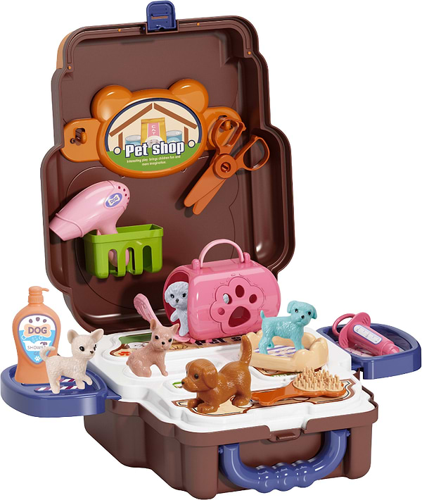 Фото - Сюжетно-рольова гра. Магазин Bowa Набір зоомагазин  у валізі 20 дет. (688-107A)