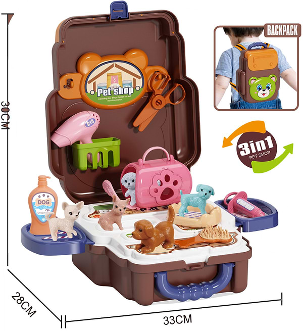 Фото - Сюжетно-рольова гра. Магазин Bowa Набір зоомагазин  у валізі 20 дет. (688-107A)