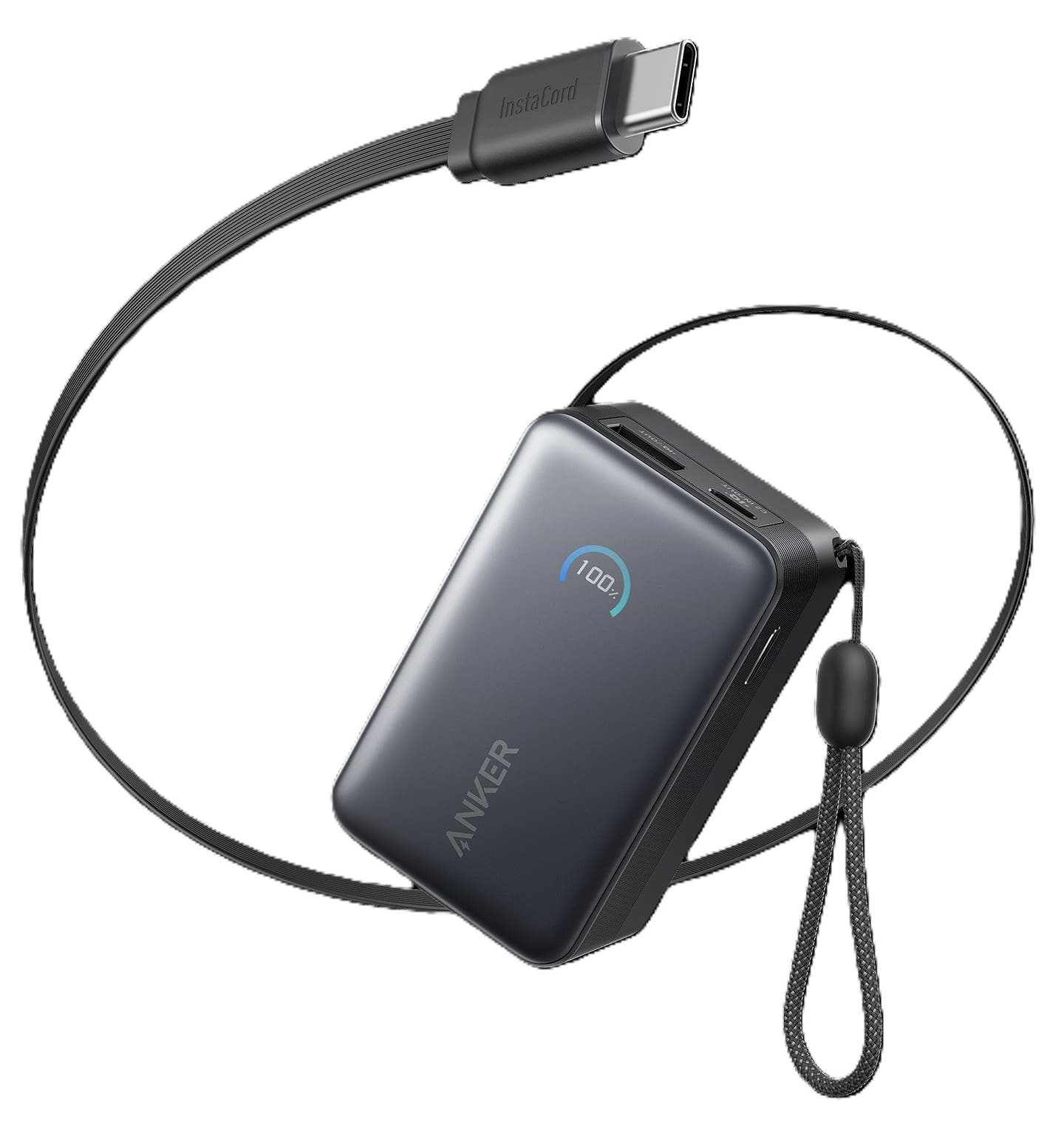 Батарея мобильная Anker Nano - 10000 mAh 45W Built-In USB-C Cable Black (A1638H11)