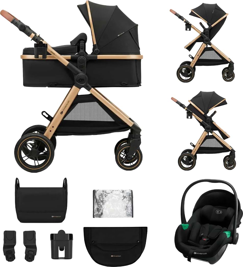 Коляска універсальна 3 в 1 Kinderkraft Esme Pro Pure Black (KSESME00BLK300N)