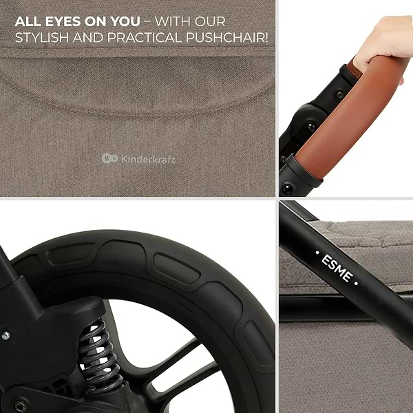 Фото - Коляска універсальна 3 в 1 Kinderkraft Esme Pro Sand Beige (KSESME00BEG300N)