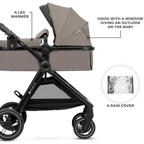 Фото - Коляска універсальна 3 в 1 Kinderkraft Esme Pro Sand Beige (KSESME00BEG300N)