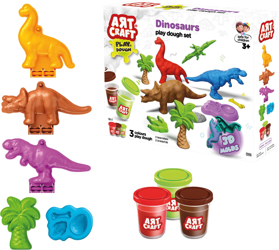 Ліплення з тіста dede Динозаврики 168г (03996)