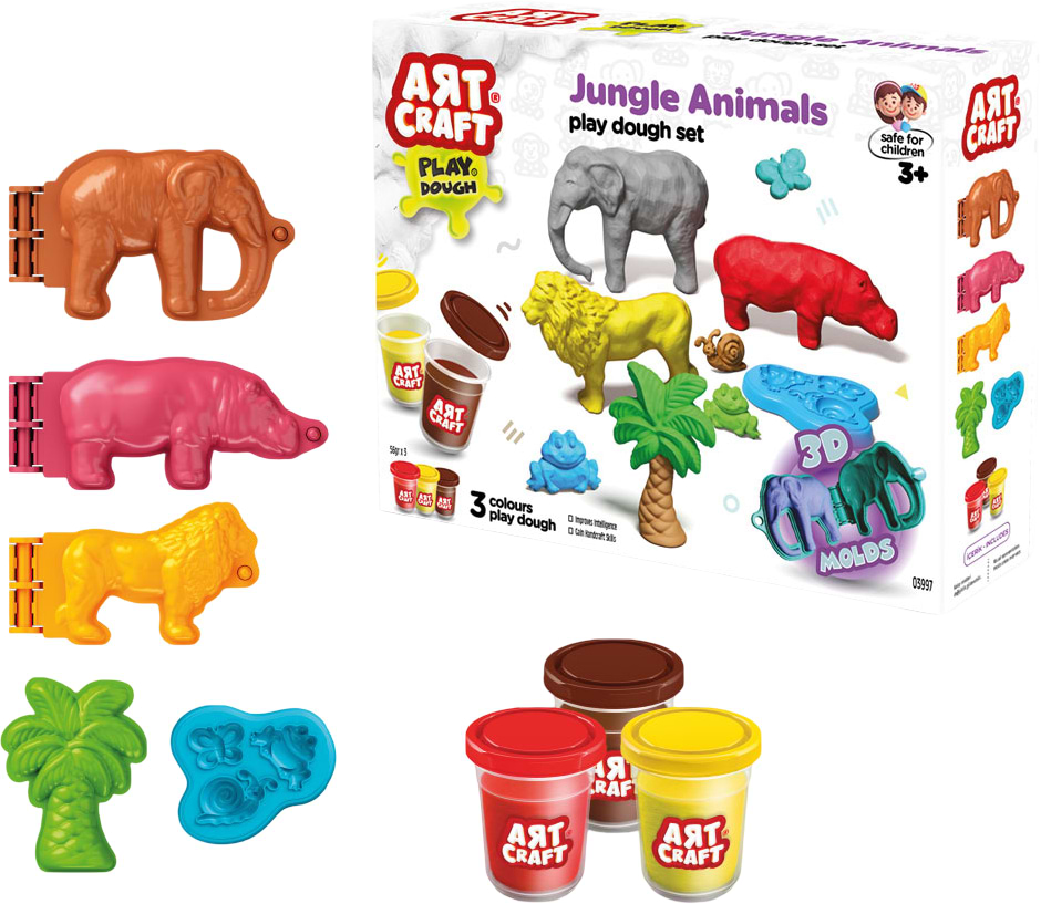 Ліплення з тіста dede Дикі тварини 168г (03997)