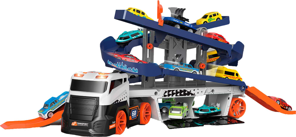 Игровой набор WinTek Грузовик с горкой и транспортом (E7007)