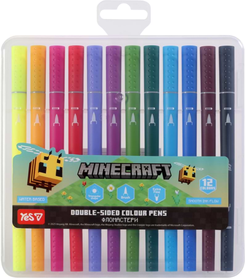 Фломастеры YES 12 цветов Minecraft.Spring (650596)