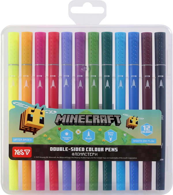 Фото - Фломастеры YES 12 цветов Minecraft.Spring (650596)