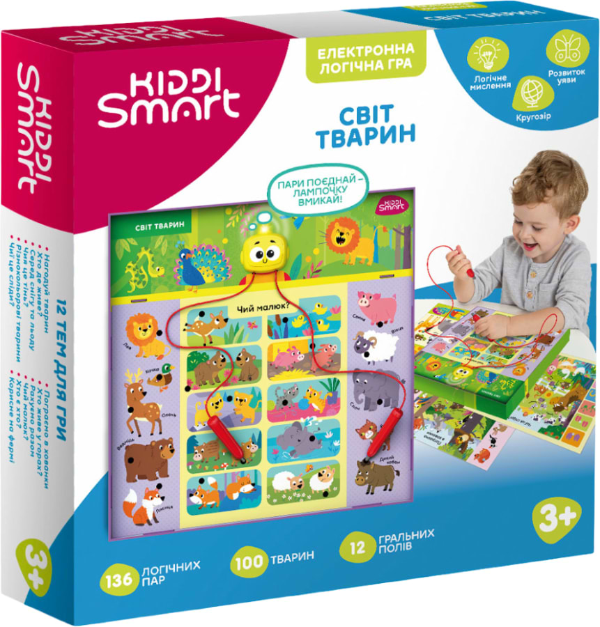 Настольная игра (3-4 года) Kiddi Smart ВИКТОРИНА МИР ЖИВОТНЫХ S2 (157-A-0011-UA)
