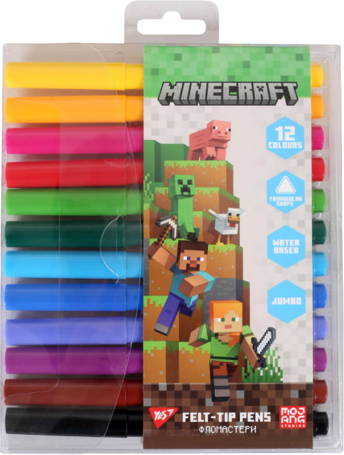 Фломастеры YES Minecraft 12 цветов (650590)