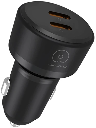 Автомобильное зарядное устройство WUW C243 PD20W+ PD20W black (6972573338351)