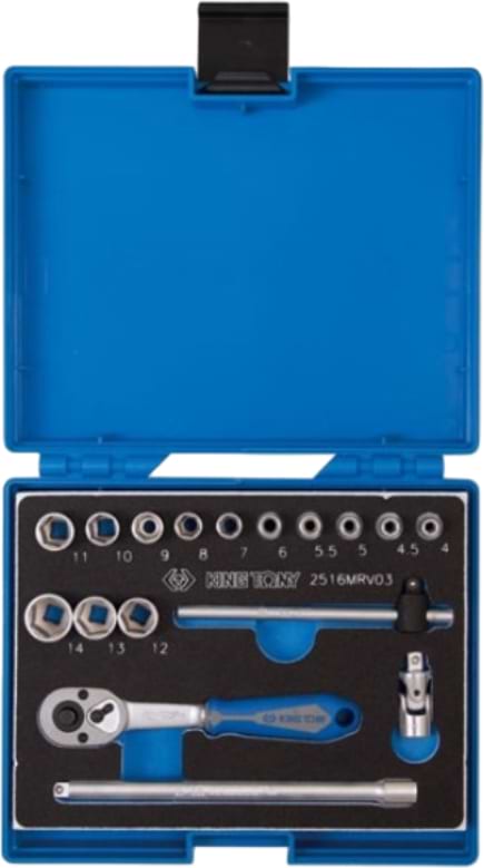 Набір торцевих голівок KING TONY 1/4" 17 шт. (2516MRV03)