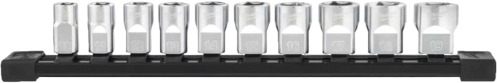 Набір торцевих голівок Milwaukee 3/8'' 10–19 мм 10 шт. (4932492507)