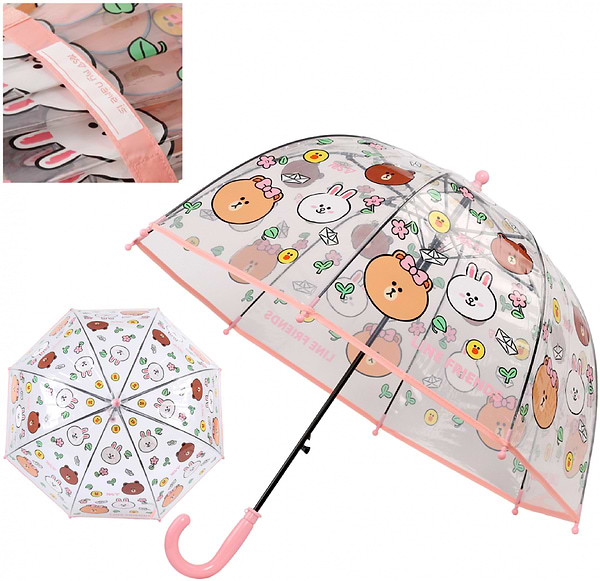 Фото - Зонт детский YES Line Friends прозрачный (708492)