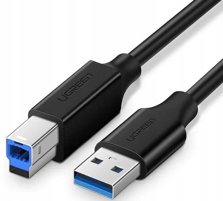 Кабель USB type A - USB type B UGREEN US210 USB 3.0 AM to BM Print 2m Black (10372) - Фото 1