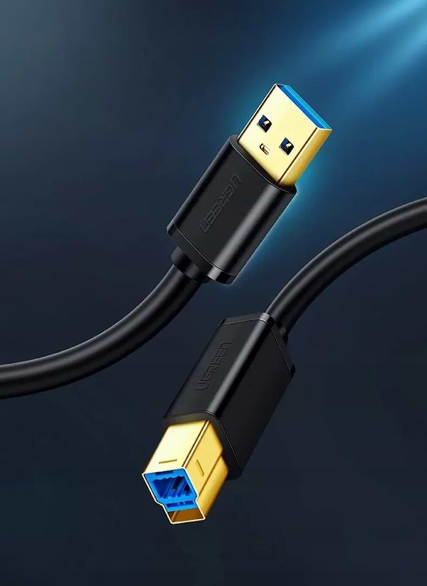 Фото - Кабель USB type A - USB type B UGREEN US210 USB 3.0 AM to BM Print 2m Black (10372)