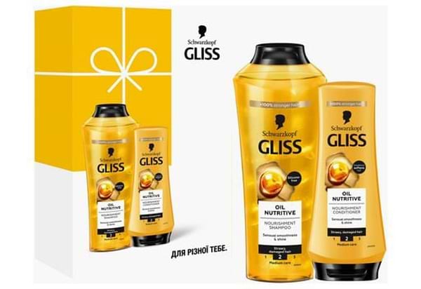 Фото - Подарочный набор для ухода за волосами Schwarzkopf Prof. Gliss Kur Oil Nutritive. Шампунь 250 мл + Бальзам 200 мл