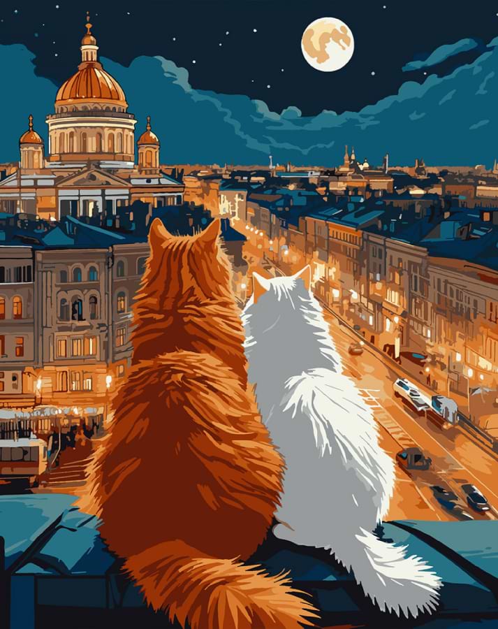 Картина по номерам Santi Коти на даху 40х50 см (956646)