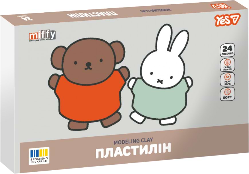 Пластилін класичний YES 24 кол. 480 г Miffy (540722)