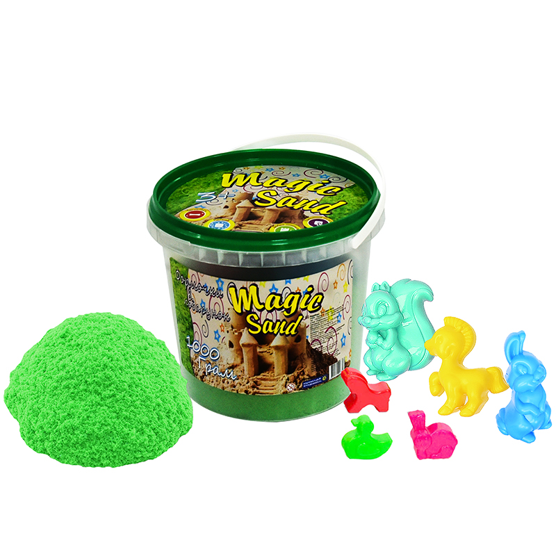 Кинетический песок Strateg Magic Sand Зеленый в ведре 1 кг (372-5)