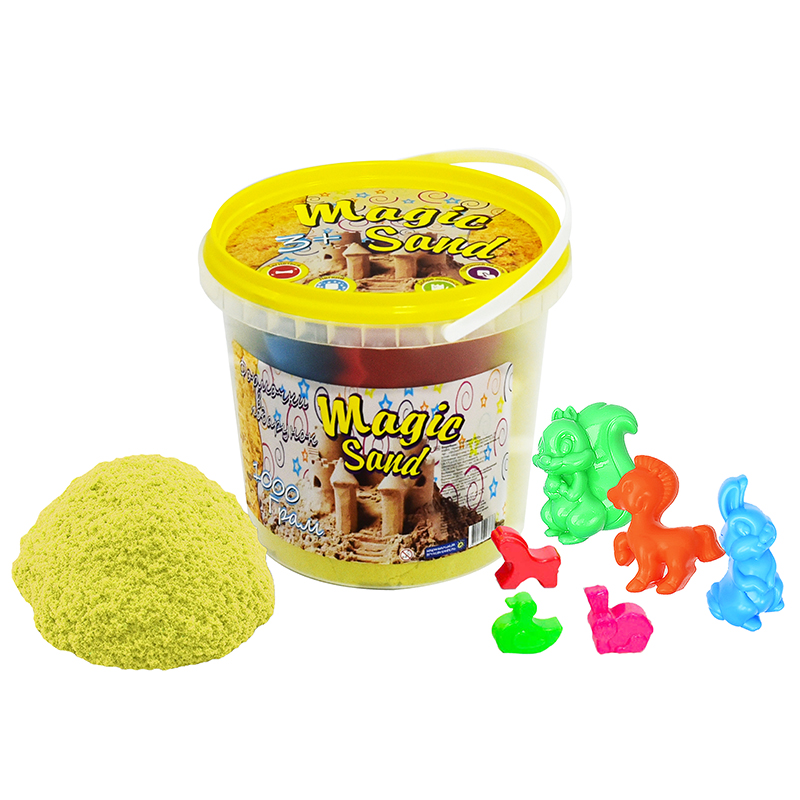 Кинетический песок Strateg Magic Sand Желтый в ведре 1 кг (372-6)