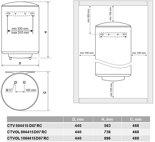 Фото - Водонагрівач Tesy SimpatEco CTVOL 804415 D07 RC