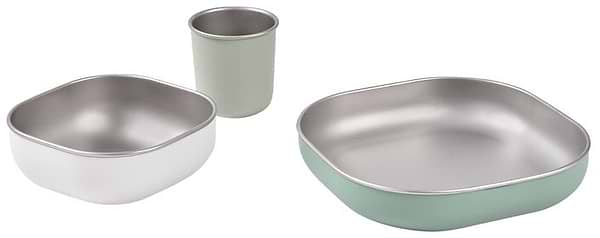 Фото - Набор тарелок для малыша Beaba 3 пр. оливковый (913583)